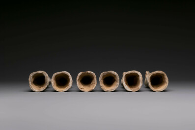 An impressive set of 12 Chinese cold painted terracotta zodiac figures, Ming