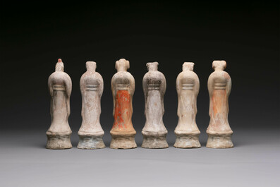 An impressive set of 12 Chinese cold painted terracotta zodiac figures, Ming
