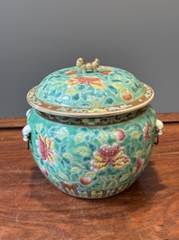 A Chinese famille rose 'kamcheng' bowl and cover for the Straits or Peranakan market, 19th C.
