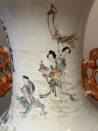 Vase en porcelaine de Chine qianjiang cai, sign&eacute; Wang Xingli 汪興黎, 19/20&egrave;me