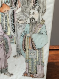 A square Chinese Qianjiang cai vase, signed Huang Ruming 黃汝銘, 19/20th C.