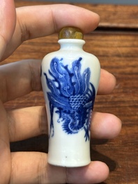 Five various Chinese blue and white snuff bottles, Yongzheng mark, 19/20th