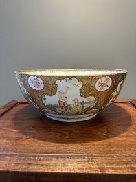 A fine large Chinese Canton famille rose 'Mandarin subject' bowl, Qianlong