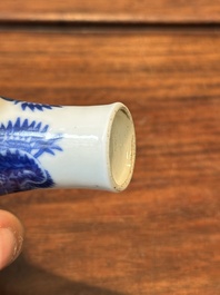 Five various Chinese blue and white snuff bottles, Yongzheng mark, 19/20th