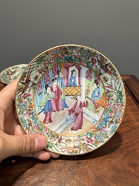 Service &agrave; th&eacute; de 11 pi&egrave;ces en porcelaine de Chine famille rose de Canton, 19&egrave;me