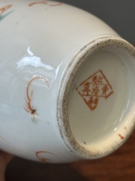 A varied collection of Chinese qianjiang cai and iron-red-decorated porcelain, signed Liu Shuntai 劉順太, 19/20th C.