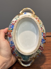 Service &agrave; th&eacute; de 11 pi&egrave;ces en porcelaine de Chine famille rose de Canton, 19&egrave;me