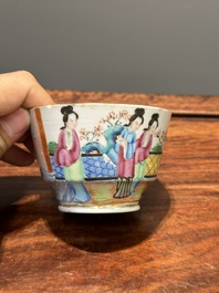 Service &agrave; th&eacute; de 11 pi&egrave;ces en porcelaine de Chine famille rose de Canton, 19&egrave;me