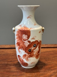 A varied collection of Chinese qianjiang cai and iron-red-decorated porcelain, signed Liu Shuntai 劉順太, 19/20th C.