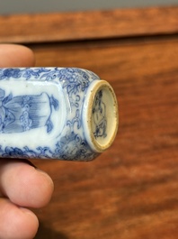 Five various Chinese blue and white snuff bottles, Yongzheng mark, 19/20th