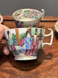 Service &agrave; th&eacute; de 11 pi&egrave;ces en porcelaine de Chine famille rose de Canton, 19&egrave;me