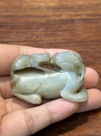 Dix sculptures d'animaux en jade, Chine, Qing