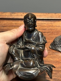 An extremely rare and unique 'Laozi' incense burner and cover, Yuan