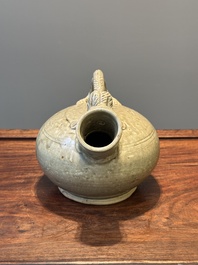 A Chinese monochrome-glazed Yaozhou kiln ewer, Tang or later