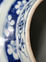 Two Chinese monochrome-glazed vases and a blue and white covered vase, 19th C.