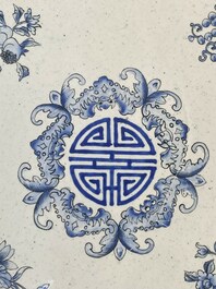 Two Chinese Canton enamel square trays with narrative design, Shou 壽 mark, 18/19th C.
