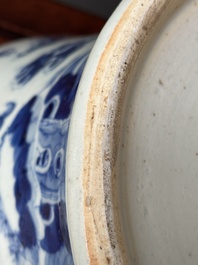 Two Chinese monochrome-glazed vases and a blue and white covered vase, 19th C.