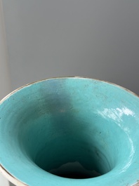 A pair of Chinese famille rose vases, a spittoon and a jar with cover, 19th C.