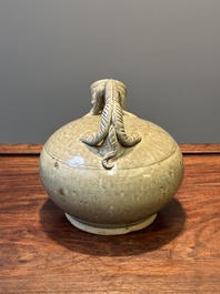 A Chinese monochrome-glazed Yaozhou kiln ewer, Tang or later