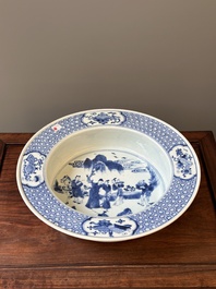 A Chinese blue and white 'Xi Xiang Ji' basin, Yongzheng