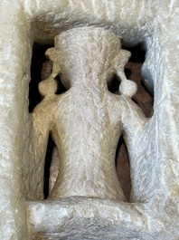 A white marble fragment of Parvati and a white marble fragment of Tirthankara, India, 12/13th C.