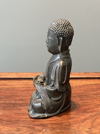 Sculpture de Bouddha en bronze, Chine, Ming