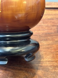 A pair of Chinese Foochow or Fuzhou lacquer 'bamboo' vases, 19/20th C.