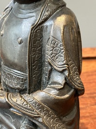 Een Chinees bronzen beeld van Boeddha, Ming
