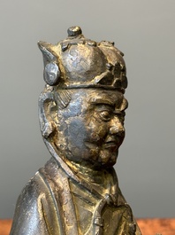 Deux figures en bronze de Wenchang et Guanyin, Chine, Ming