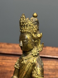 Bouddha Amitayus en bronze dor&eacute;, Sino-Tibet, Qianlong