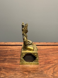 Bouddha Amitayus en bronze dor&eacute;, Sino-Tibet, Qianlong