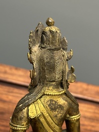 Bouddha Amitayus en bronze dor&eacute;, Sino-Tibet, Qianlong