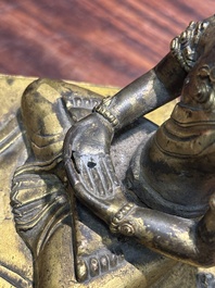 Bouddha Amitayus en bronze dor&eacute;, Sino-Tibet, Qianlong