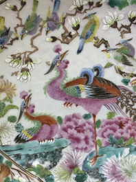 A Chinese Canton famille rose 'phoenix' tazza, 19th C.