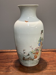 A Chinese famille rose 'Lan Caihe' vase, Qianlong mark and of the period
