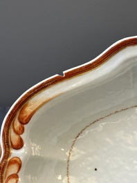 A rare Chinese export porcelain ewer and basin with crowned monogram 'RLI', Qianlong