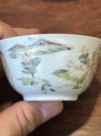 A Chinese famille rose cup and saucer with the arms of Beekman of Zeeland for the Dutch market, Yongzheng