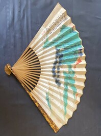 Drie waaiers, navolger van Zhang Daqian 張大千 (1899-1983) en Wu Hufang 吴湖帆 (1894-1968), inkt en kleur op papier