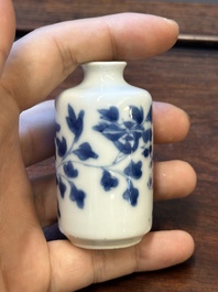 Ten Chinese blue and white vases and snuff bottles, 19th C.