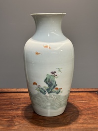 A Chinese famille rose 'Lan Caihe' vase, Qianlong mark and of the period