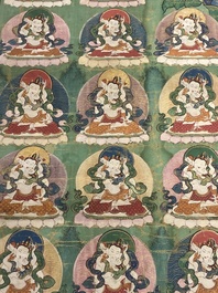 Twee thangka's met voorstelling van Chakrasamvara en een Shambhala-koning, Tibet, 18/19e eeuw