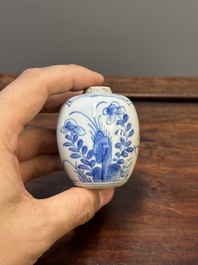 Five Chinese blue and white vases, Kangxi