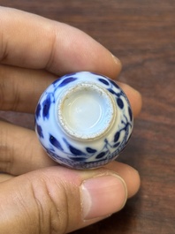 Ten Chinese blue and white vases and snuff bottles, 19th C.