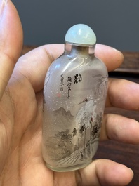 Five Chinese inside-painted glass snuff bottles, 20th C.