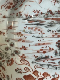 An unusual Dutch-decorated Chinese grisaille plate, Qianlong