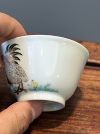 A Chinese famille rose 'chicken' cup, Yongzheng mark, 18/19th C.