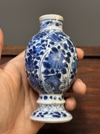 Five Chinese blue and white vases, Kangxi