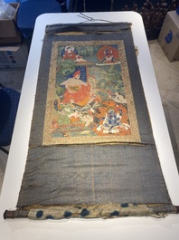 Twee thangka's met voorstelling van Chakrasamvara en een Shambhala-koning, Tibet, 18/19e eeuw