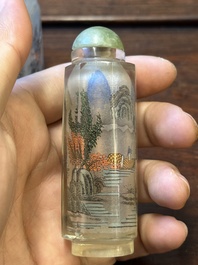 Five Chinese inside-painted glass snuff bottles, 20th C.