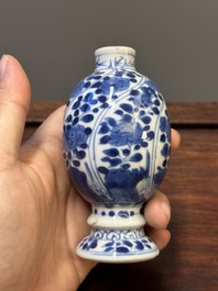 Five Chinese blue and white vases, Kangxi